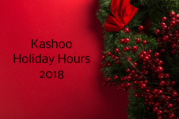 Kashoo Holiday Hours 2018