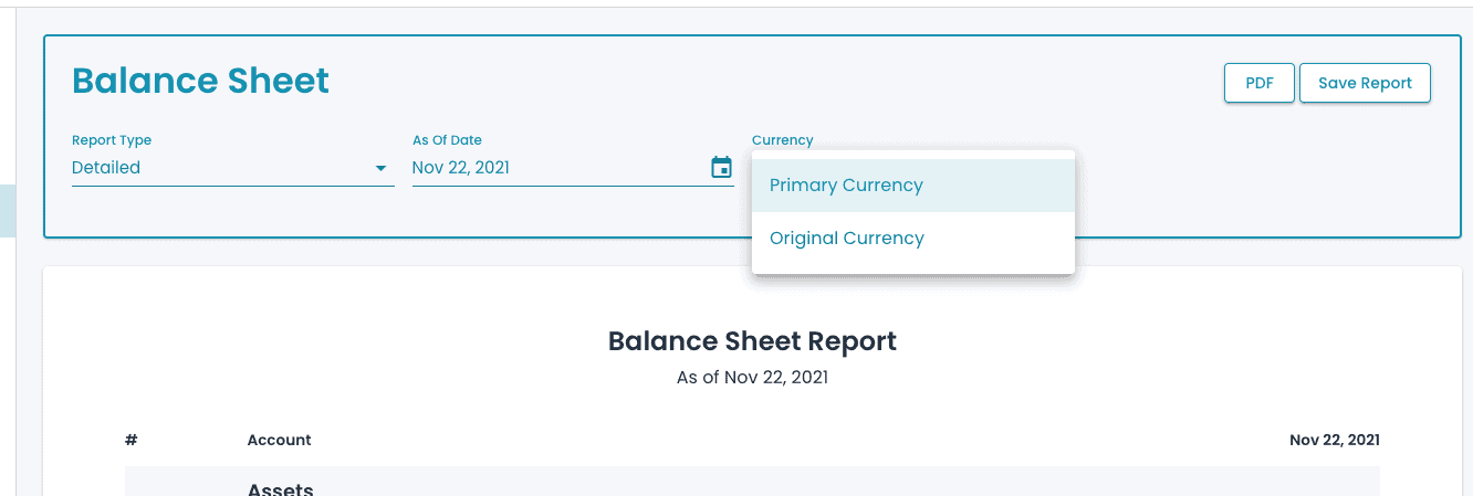 Multi-Currency Reports